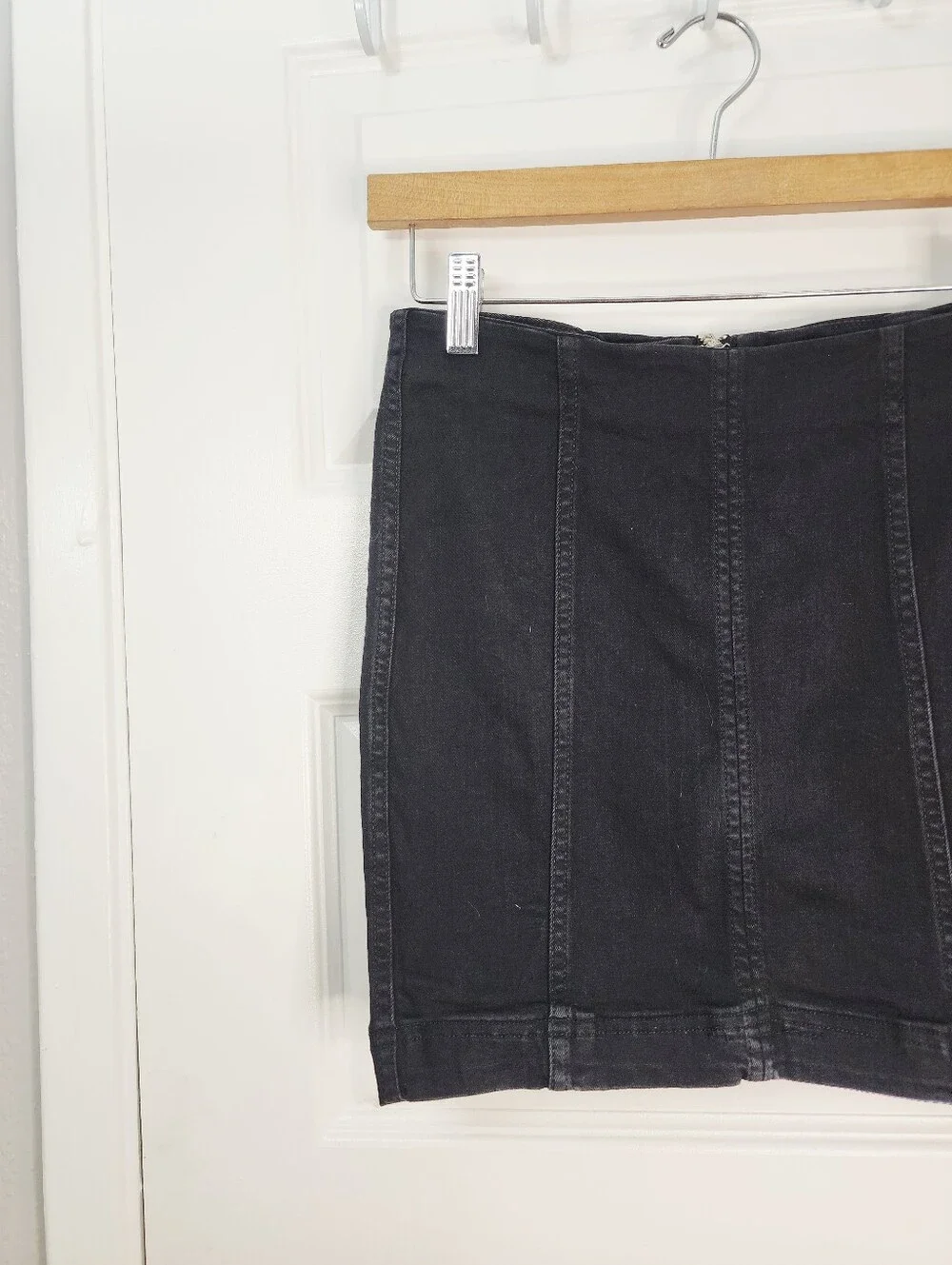 Free People Zip to It Denim Mini Skirt Size 6
